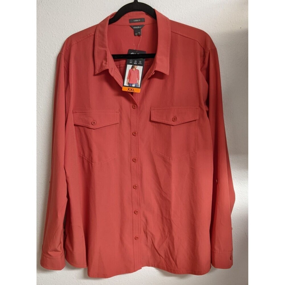 NWT~Women's EDDIE BAUER Departure Shirt Stretch Lightweight Size 2XL